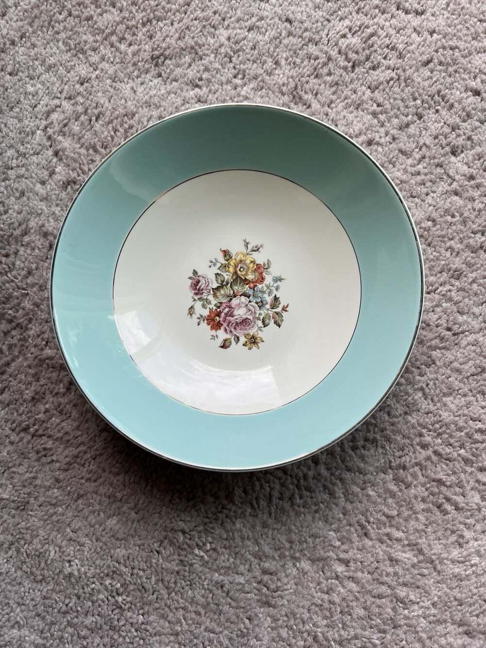 Vintage Cunningham & Pickett Danube Hand Decorated Coupe Soup Bowl